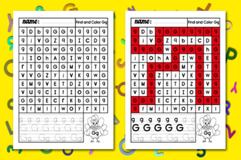 Turkey Recognition Letter, Alphabet Maze Writing & Tracing Worksheets A-Z