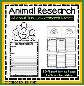 Preview of Turkey Report, Science Writing Project, Farm Animal Research, Turkey Project