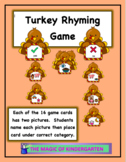 Turkey Rhyming Game Activity Set