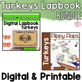 Preview of Turkey Science Activities Interactive Notebook Digital and Printable Bundle