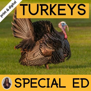Preview of Turkey Science Unit for Special Education PRINT and DIGITAL Thanksgiving