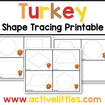 Preview of Turkey Shape Tracing Printable Preschool Toddler