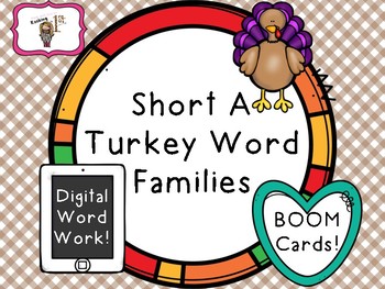 Preview of Turkey Short A Word Families-- BOOM Cards