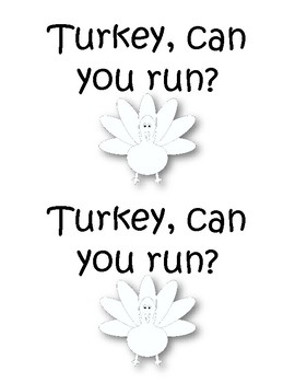 Preview of Turkey Sight Word Early Reader