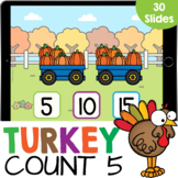 Turkey Skip Counting by 5 (numbers to 50) Math Google Slid