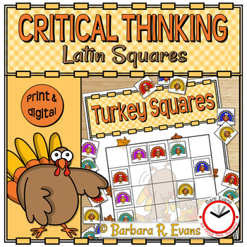 Preview of LATIN SQUARES MATH LOGIC PUZZLES Turkey Sudoku Enrichment GATE Differentiated