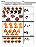 Turkey Subtraction No-Prep Differentiated Thanksgiving Worksheet