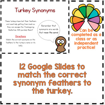 Turkey Synonym Match - Digital Thanksgiving Trouble! | TpT