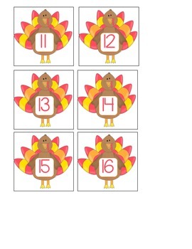 Turkey Teen Numbers by Miss J in K | TPT