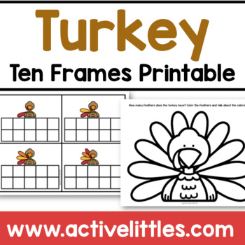 Preview of Turkey Ten Frames Preschool Printable