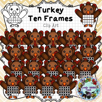Preview of Freebie Friday 38: Turkey Ten and Twenty Frame Clip Art