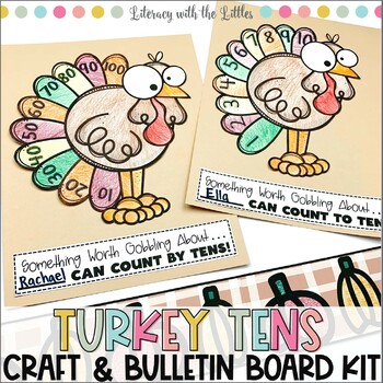 Preview of Turkey Tens Thanksgiving Craft & Bulletin Board | Counting by Tens | Count to 10