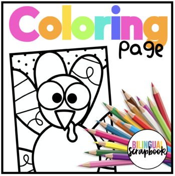 Preview of Turkey Thanksgiving Coloring Page FREEBIE