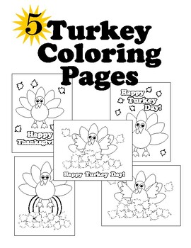 Happy Thanksgiving: Super Cute Coloring Pages Activity Book For A