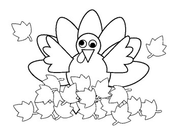 Turkey Thanksgiving Coloring Pages Easy Fun Cute 5 Pages By Studio Stephymoo