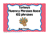 Turkey Thanksgiving Day Sight Word Fluency Phrases Race