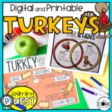 Turkey Thanksgiving Independent Work - November All About Turkeys Activities
