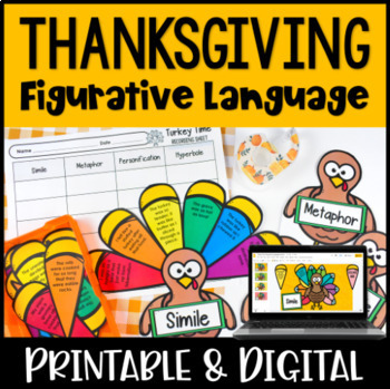 Preview of Figurative Language Activity {Thanksgiving Themed: Build a Turkey}