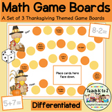Game Boards - Addition and Subtraction Practice - Turkey T