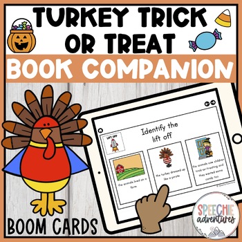 Preview of Turkey Trick or Treat Book Companion Boom Cards