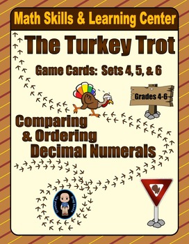 Preview of Turkey Trot Game Cards (Compare & Order Decimals) Sets 4-5-6