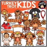 Turkey Trot Kids Clip Art {Educlips Clipart}