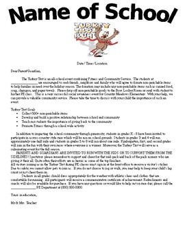 Preview of Turkey Trot Letter