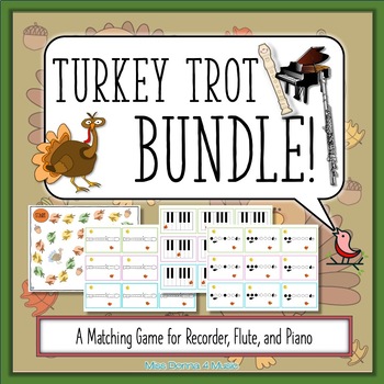 Preview of Turkey Trot Music Matching Game Bundle