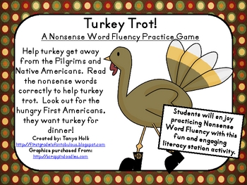 Turkey Trot! Nonsense Word Fluency Practice Game by First Grade is