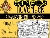 Simply November ~ Kindergarten No-Prep Printables