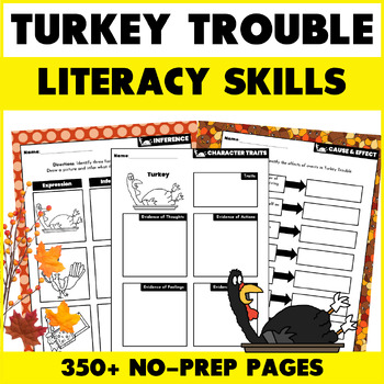 Preview of Turkey Trouble Activities - Reading Comprehension - Thanksgiving Activities