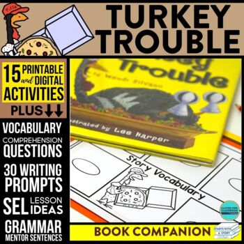 Preview of TURKEY TROUBLE activities READING COMPREHENSION - Book Companion read aloud
