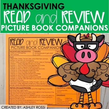Preview of Turkey Trouble, Bear Says Thanks & more! Book Companions - Reading Comprehension