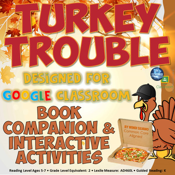 Preview of Turkey Trouble Book Companion Reading Activities for Google Classroom