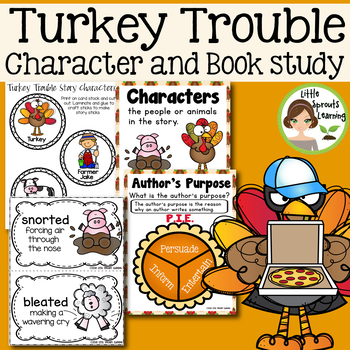 Preview of Turkey Trouble Book Companion and Activities (& non fiction reader)