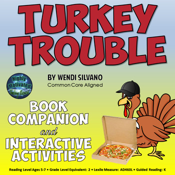 Preview of Turkey Trouble Book Companion and Interactive Notebook Reading Activities Bundle