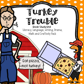 Preview of Turkey Trouble CCSS Literacy, Writing, Language, Craftivity and Math Pack