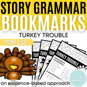 Preview of Turkey Trouble Companion | Story Grammar Bookmark | Narrative Language