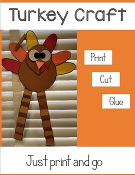 Preview of Turkey Trouble Craft - Simple Print and Go !