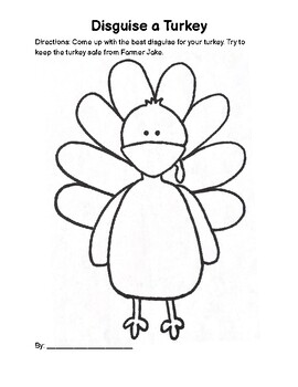 Turkey Trouble Disguise a turkey template by Learning with Mrs