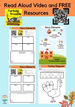Preview of Turkey Trouble! Read aloud video and FREE activities