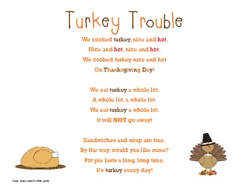 Turkey Trouble Song by Ms Rodriguez | Teachers Pay Teachers