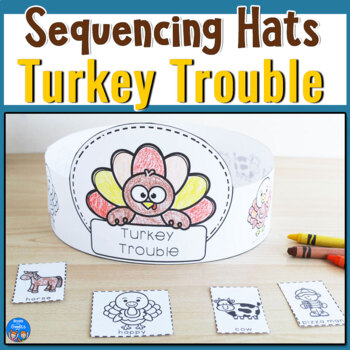 Preview of Turkey Trouble Story Sequencing Hats