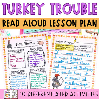 Preview of Turkey Trouble Thanksgiving Read Aloud Lesson Plan & Activities