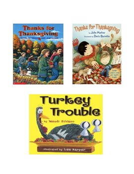 Preview of Turkey Trouble and Thanks for Thanksgiving (2 different books)