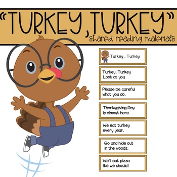 Preview of Turkey, Turkey Shared Reading Materials for November