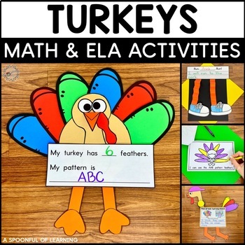 Preview of Turkeys | Turkeys Math and Literacy Activities | Turkey Crafts