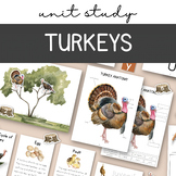 Turkey Unit Study Bundle, Thanksgiving study, Fall Montess