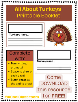 Preview of Turkey Writing Booklet