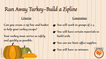 Preview of Turkey Zipline STEM Challenge